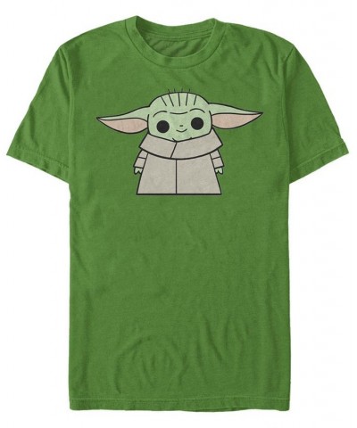 Men's Baby Yoda Standing Short Sleeve Crew T-shirt Green $20.99 T-Shirts