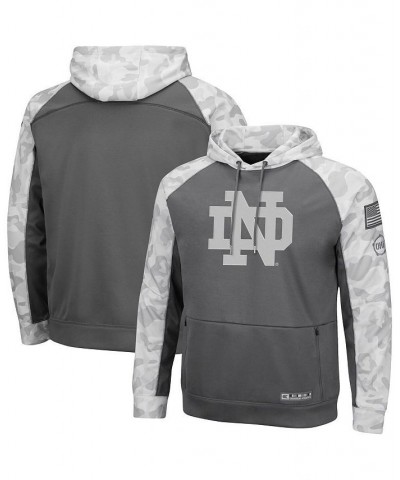 Men's Gray and Arctic Camo Notre Dame Fighting Irish OHT Military-Inspired Appreciation Tonal Raglan Pullover Hoodie $41.59 S...