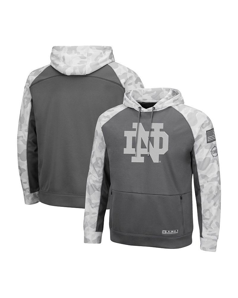 Men's Gray and Arctic Camo Notre Dame Fighting Irish OHT Military-Inspired Appreciation Tonal Raglan Pullover Hoodie $41.59 S...