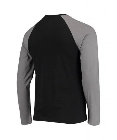 Men's Black, Gray Las Vegas Raiders League Raglan Throwback Long Sleeve T-shirt $18.00 T-Shirts