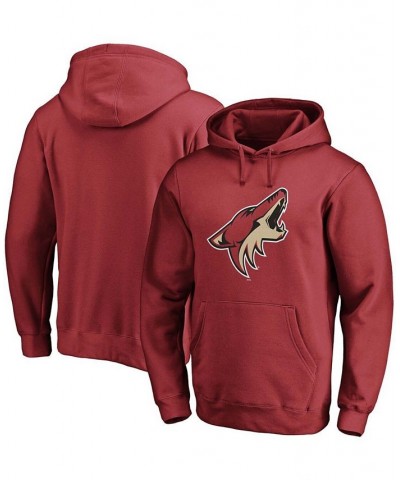 Men's Garnet Arizona Coyotes Primary Team Logo Fleece Pullover Hoodie $26.10 Sweatshirt