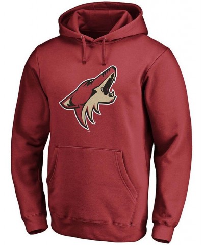 Men's Garnet Arizona Coyotes Primary Team Logo Fleece Pullover Hoodie $26.10 Sweatshirt