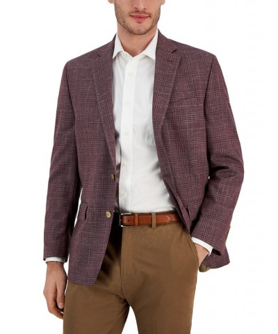 Men's Wool Classic-Fit Ultraflex Stretch Check Blazer Purple $76.50 Blazers