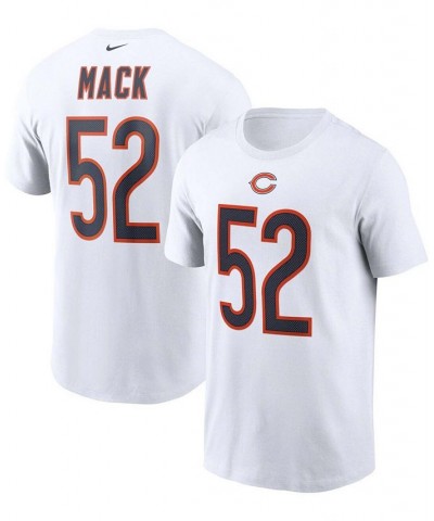 Men's Khalil Mack White Chicago Bears Name and Number T-shirt $19.79 T-Shirts