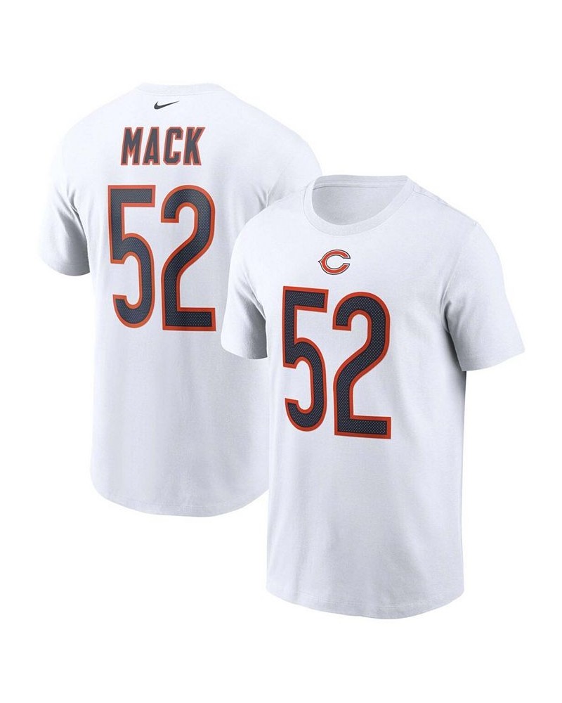 Men's Khalil Mack White Chicago Bears Name and Number T-shirt $19.79 T-Shirts