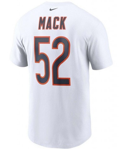 Men's Khalil Mack White Chicago Bears Name and Number T-shirt $19.79 T-Shirts