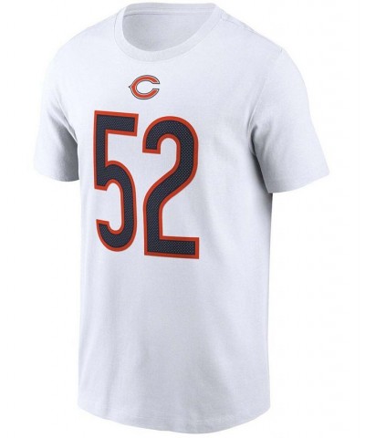 Men's Khalil Mack White Chicago Bears Name and Number T-shirt $19.79 T-Shirts