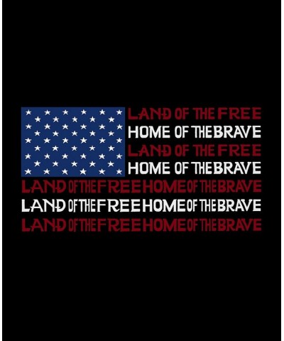 Men's Land of The Free American Flag Word Art Hooded Sweatshirt Black $28.20 Sweatshirt