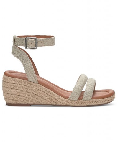 Women's Nasli Espadrille Platform Wedge Sandals Brown $41.83 Shoes