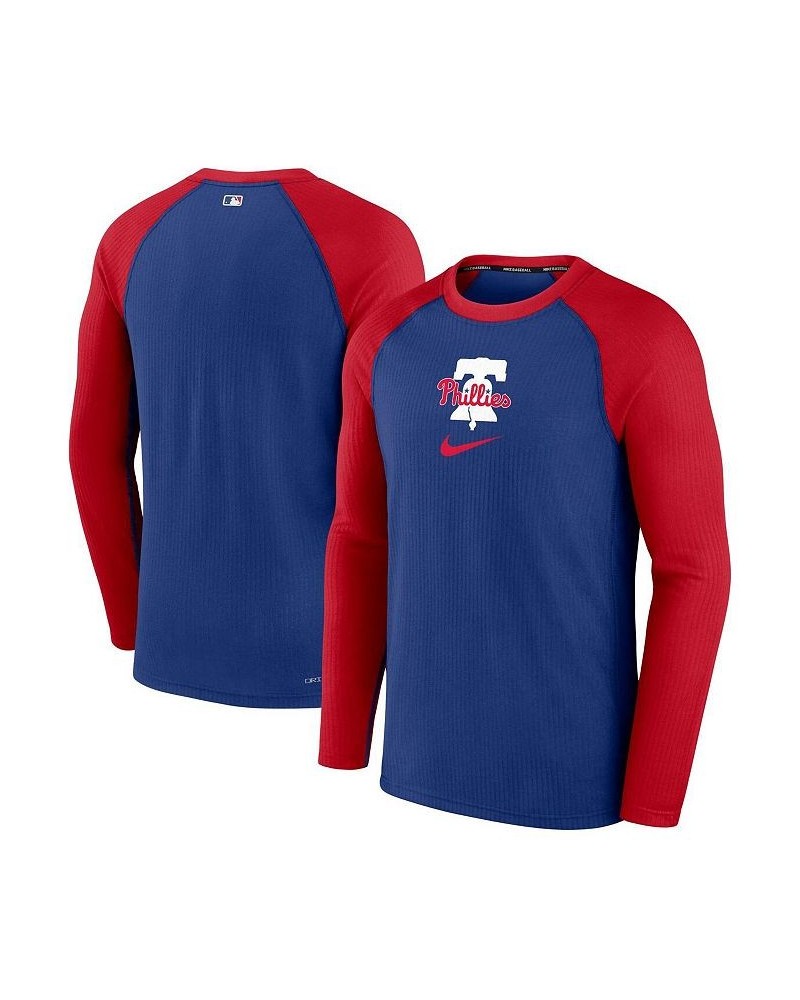 Men's Royal Philadelphia Phillies Authentic Collection Game Raglan Performance Long Sleeve T-shirt $29.90 T-Shirts