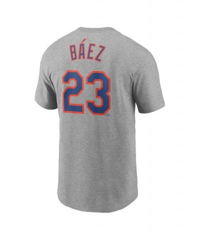 Men's Javier Baiez Heathered Gray New York Mets Name Number T-shirt $27.99 T-Shirts