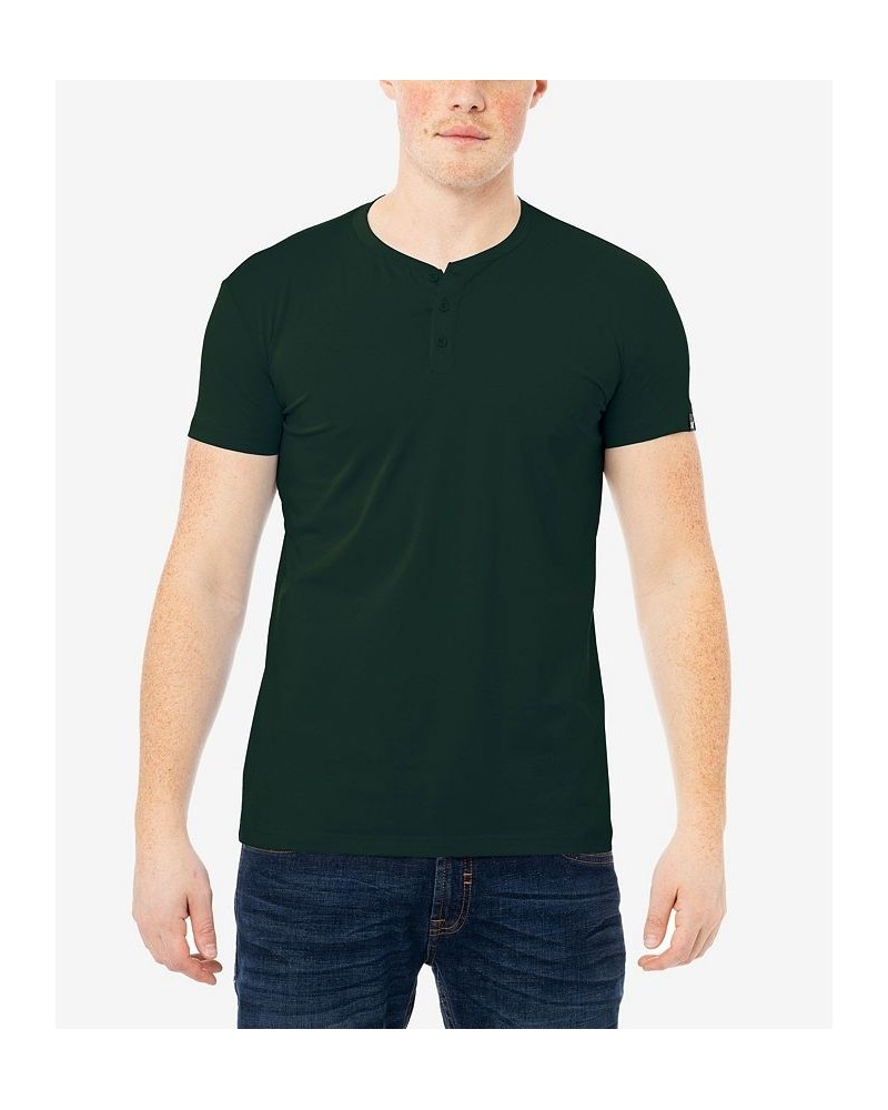 Men's Basic Henley Neck Short Sleeve T-shirt PD06 $17.39 T-Shirts