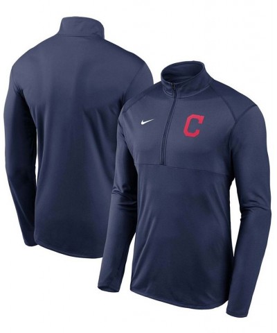 Men's Navy Cleveland Indians Team Logo Element Performance Half-Zip Pullover Jacket $36.00 Jackets