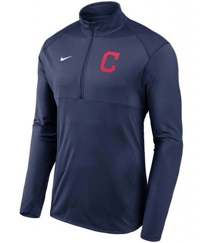 Men's Navy Cleveland Indians Team Logo Element Performance Half-Zip Pullover Jacket $36.00 Jackets