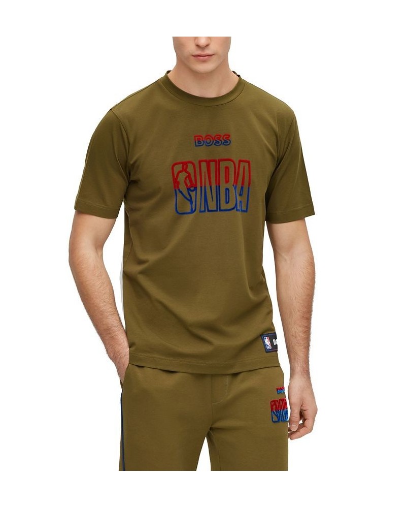 BOSS x NBA Men's Crew Neck T-shirt Green $39.20 T-Shirts