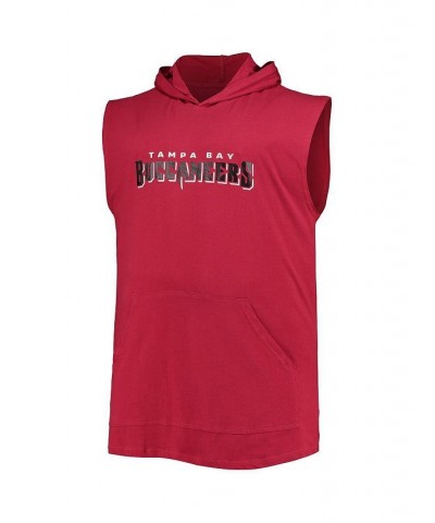 Men's Red Tampa Bay Buccaneers Big and Tall Muscle Sleeveless Pullover Hoodie $22.50 T-Shirts