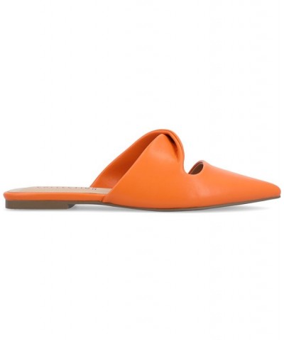 Women's Enniss Twist Flat Orange $34.85 Shoes