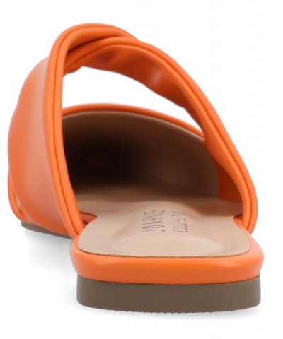 Women's Enniss Twist Flat Orange $34.85 Shoes