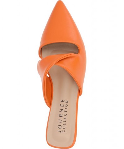 Women's Enniss Twist Flat Orange $34.85 Shoes