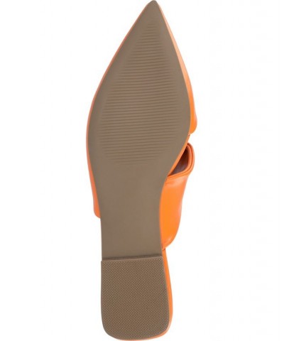 Women's Enniss Twist Flat Orange $34.85 Shoes