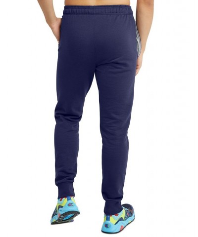 Men's Powerblend Fleece Logo Jogger Sweatpants Athletic Navy $21.20 Pants