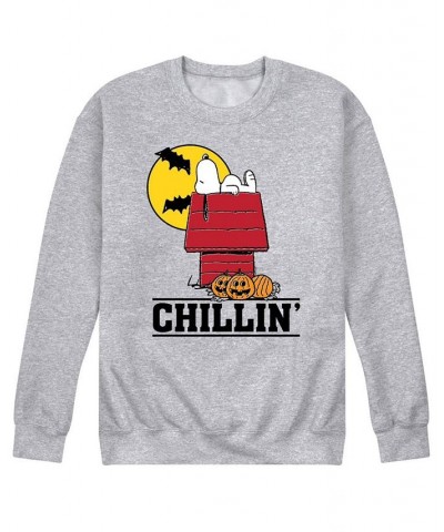 Men's Peanuts Chilling Fleece T-shirt Gray $22.00 T-Shirts