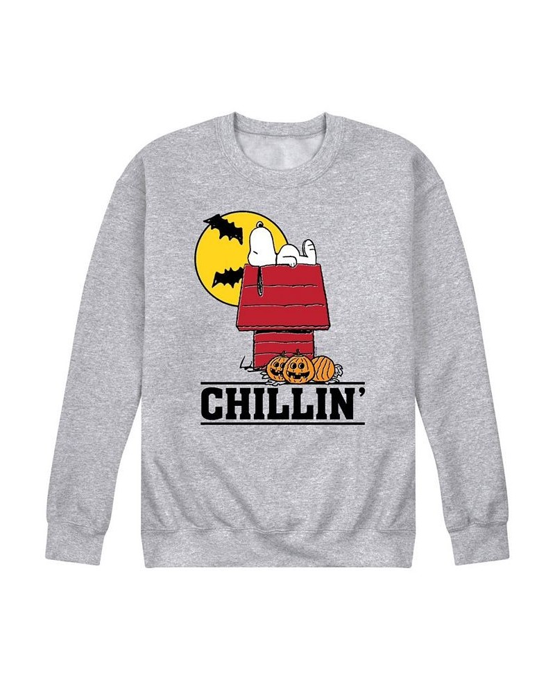 Men's Peanuts Chilling Fleece T-shirt Gray $22.00 T-Shirts