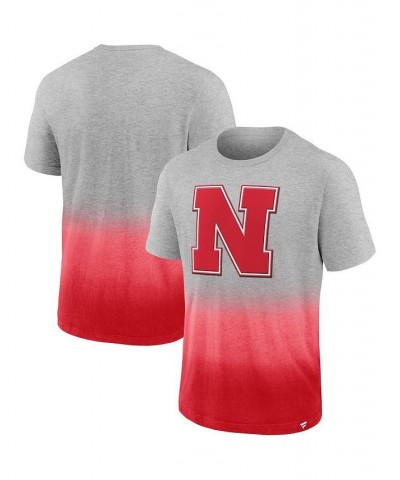 Men's Heathered Gray, Scarlet Nebraska Huskers Team Ombre T-shirt $17.64 T-Shirts