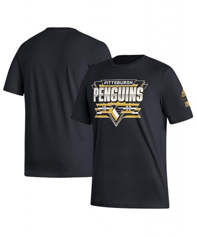 Men's Black Pittsburgh Penguins Reverse Retro 2.0 Fresh Playmaker T-shirt $16.11 T-Shirts