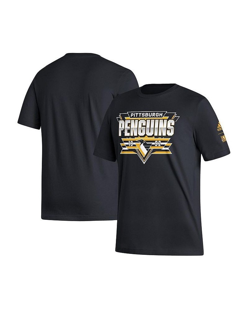 Men's Black Pittsburgh Penguins Reverse Retro 2.0 Fresh Playmaker T-shirt $16.11 T-Shirts