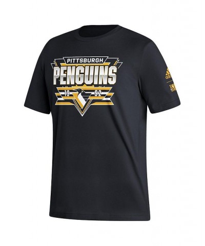 Men's Black Pittsburgh Penguins Reverse Retro 2.0 Fresh Playmaker T-shirt $16.11 T-Shirts