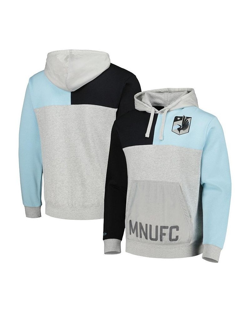 Men's Heather Gray Minnesota United FC Tie Breaker Pullover Hoodie $51.70 Sweatshirt