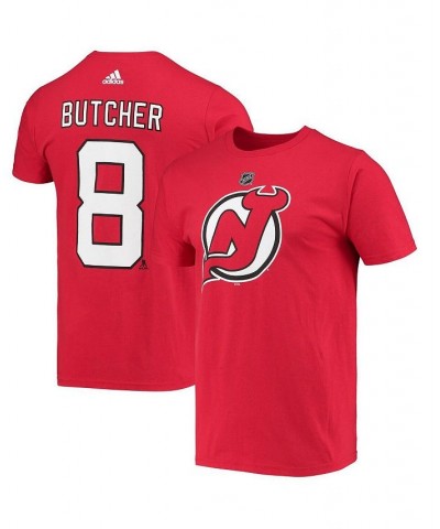 Men's Will Butcher Red New Jersey Devils Name and Number T-shirt $16.92 T-Shirts