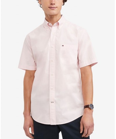 Men's Maxwell Classic Fit Short Sleeve Shirt Pink $25.08 Shirts