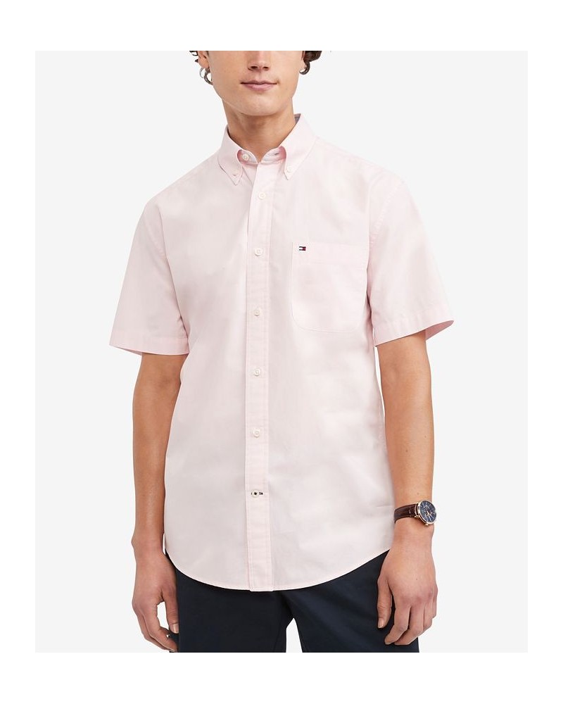 Men's Maxwell Classic Fit Short Sleeve Shirt Pink $25.08 Shirts