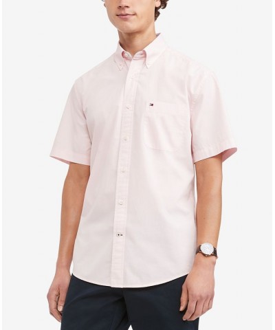 Men's Maxwell Classic Fit Short Sleeve Shirt Pink $25.08 Shirts