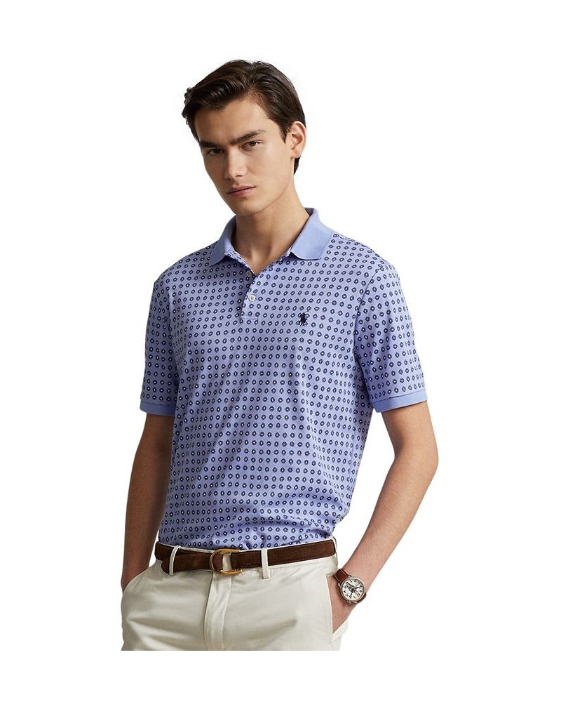 Men's Classic-Fit Soft Cotton Polo Shirt Blue $63.45 Polo Shirts