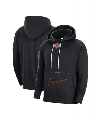 Men's Black New York Knicks 2022/23 City Edition Courtside Heavyweight Fleece Pullover Hoodie $38.07 Sweatshirt