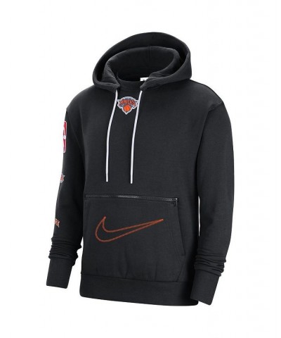 Men's Black New York Knicks 2022/23 City Edition Courtside Heavyweight Fleece Pullover Hoodie $38.07 Sweatshirt