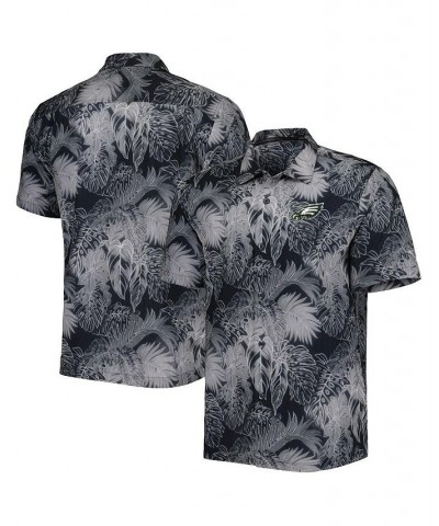 Men's Black Philadelphia Eagles Big and Tall Bahama Coast Luminescent Fronds Camp IslandZone Button-Up Shirt $42.16 Shirts