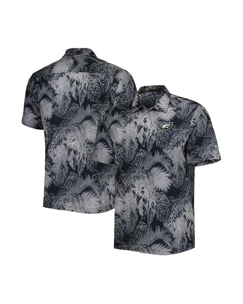 Men's Black Philadelphia Eagles Big and Tall Bahama Coast Luminescent Fronds Camp IslandZone Button-Up Shirt $42.16 Shirts