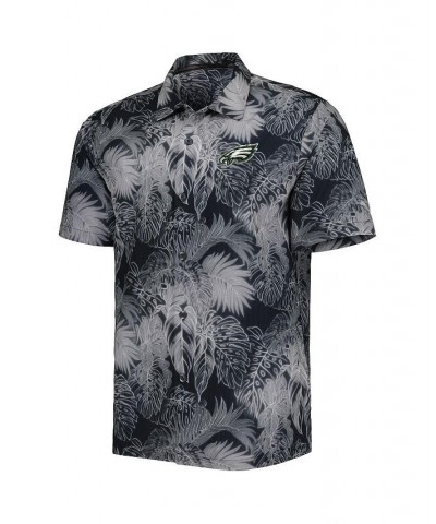 Men's Black Philadelphia Eagles Big and Tall Bahama Coast Luminescent Fronds Camp IslandZone Button-Up Shirt $42.16 Shirts