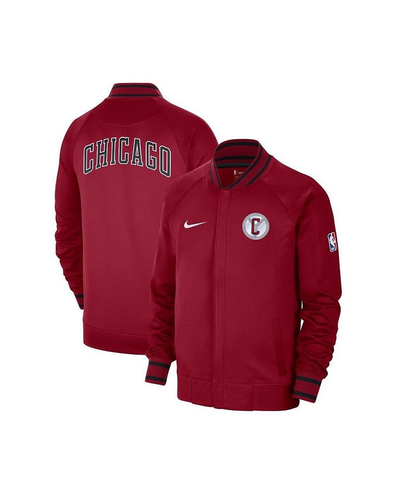 Men's Red, White Chicago Bulls 2022/23 City Edition Showtime Thermaflex Full-Zip Jacket $75.25 Jackets