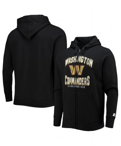 Men's Black Washington Commanders Post-Season Full-Zip Hoodie $46.00 Sweatshirt