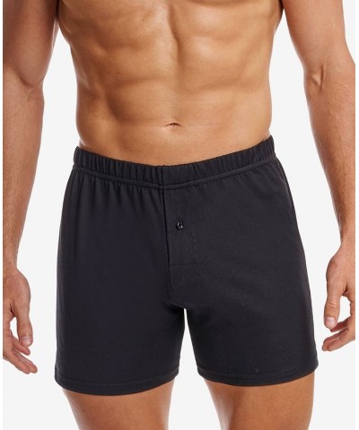 Men's Premium Cotton Knit Boxers, Pack of 2 Black $28.03 Underwear