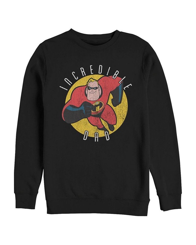 Disney Pixar Men's Incredibles Incredible Dad, Crewneck Fleece Black $22.00 Sweatshirt