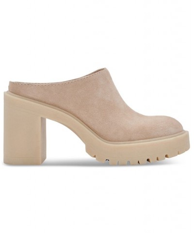 Women's Carry Slip-On Platform Mules Tan/Beige $33.48 Shoes