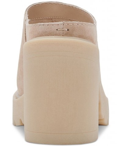 Women's Carry Slip-On Platform Mules Tan/Beige $33.48 Shoes