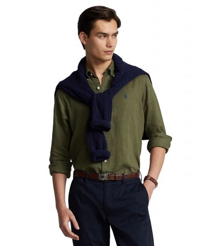 Men's Classic Fit Linen Shirt PD07 $22.02 Shirts