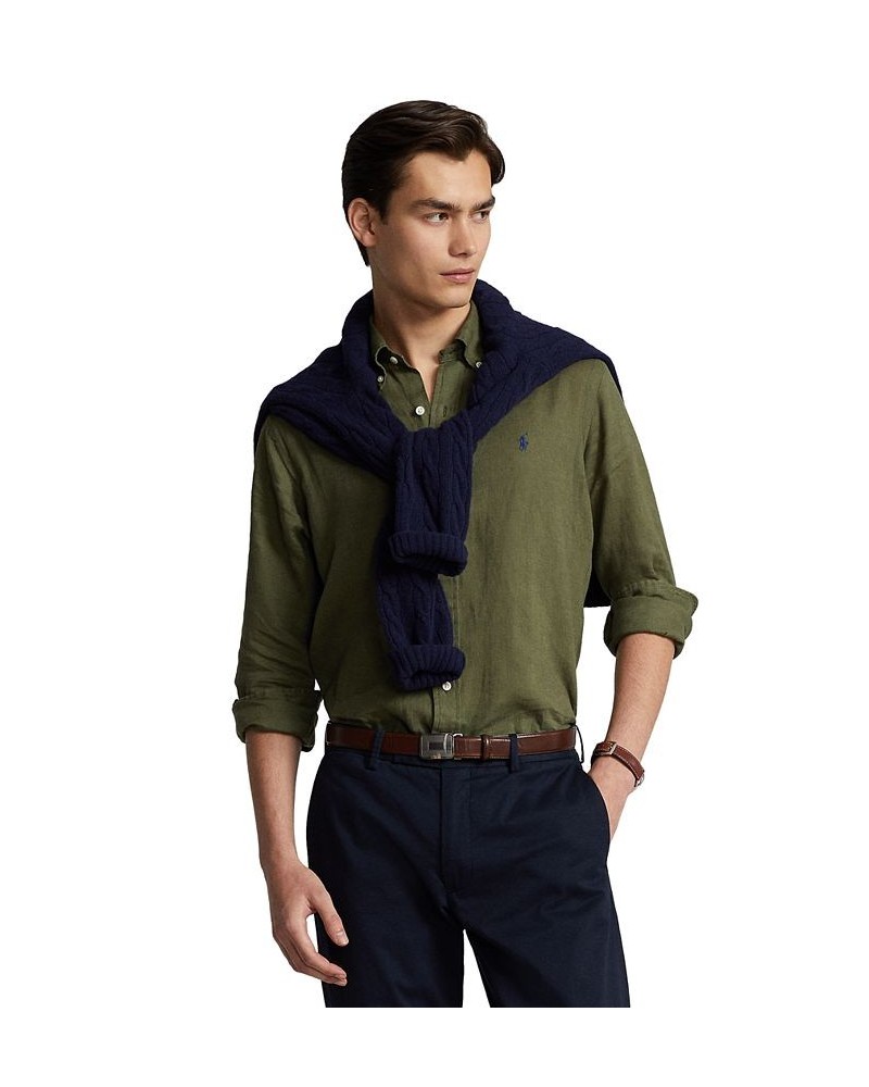 Men's Classic Fit Linen Shirt PD07 $22.02 Shirts